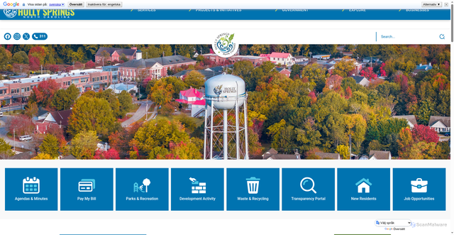 Security scan screenshot of https://hollyspringsnc.gov/