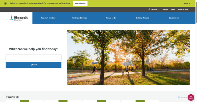 Security scan screenshot of https://www.minneapolismn.gov/