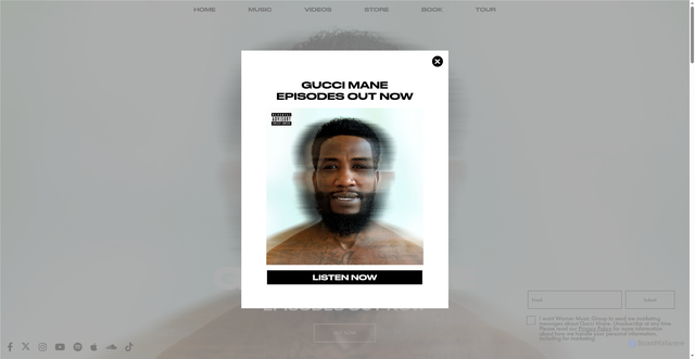 Security scan screenshot of https://www.guccimaneonline.com/