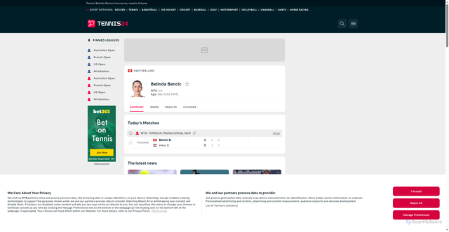 Security scan screenshot of https://www.tennis24.com/player/bencic-belinda/ObGlDvu0/