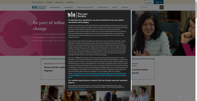 Security scan screenshot of https://www.lawsociety.org.uk/