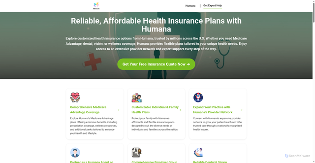 Security scan screenshot of https://us-humana.com/