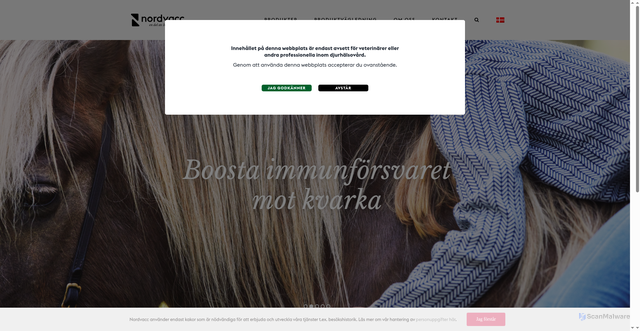 Security scan screenshot of https://nordvacc.nu