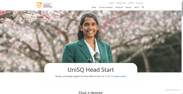 Security scan screenshot of https://www.unisq.edu.au/