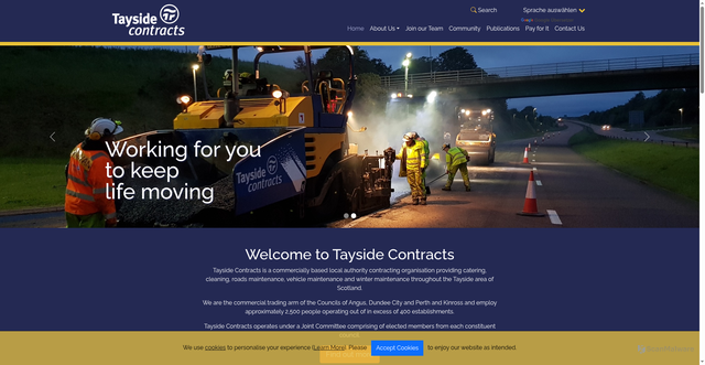 Security scan screenshot of https://www.tayside-contracts.co.uk/