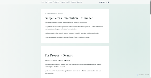 Security scan screenshot of https://nadja-peters.de/