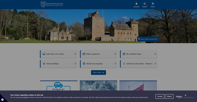 Security scan screenshot of https://www.east-ayrshire.gov.uk/Home.aspx
