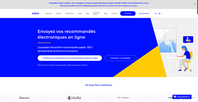 Security scan screenshot of https://ar24.fr