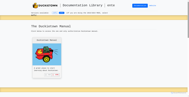 Security scan screenshot of https://docs.duckietown.org