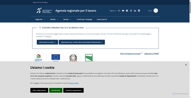 Security scan screenshot of https://www.agenzialavoro.emr.it
