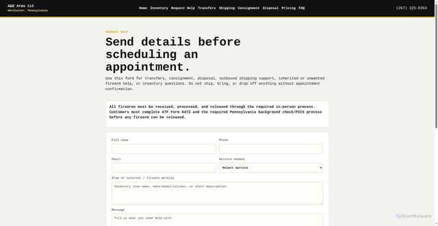 Security scan screenshot of https://ad-arms-pages-v5.pages.dev/request-help