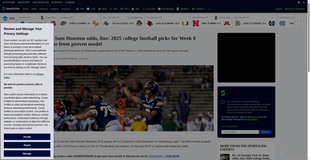 Security scan screenshot of https://www.sportsline.com/insiders/utep-vs-sam-houston-odds-line-2025-college-football-picks-for-week-8-predictions-from-proven-model/