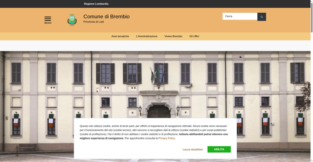 Security scan screenshot of https://www.comune.brembio.lo.it/