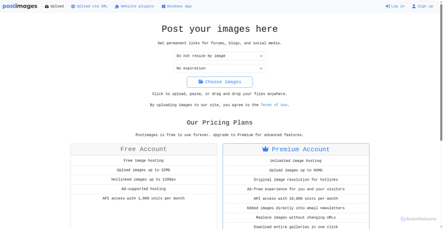 Security scan screenshot of https://s33.postimg.cc