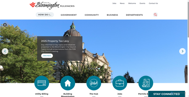 Security scan screenshot of https://www.bloomingtonil.gov/