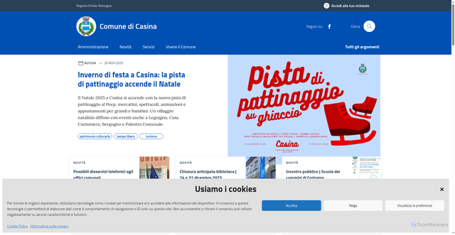 Security scan screenshot of https://www.comune.casina.re.it/