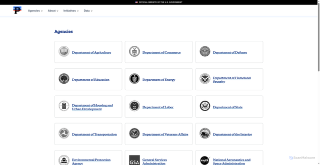Security scan screenshot of https://www.performance.gov/agencies/