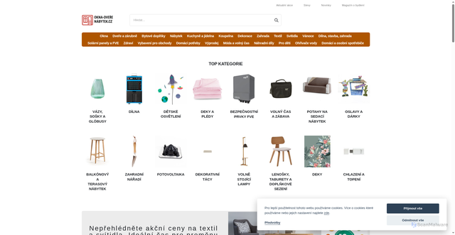 Security scan screenshot of https://okna-dvere-nabytek.cz