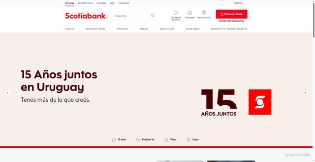 Security scan screenshot of http://scotiabank.com.uy.scointnet.net/