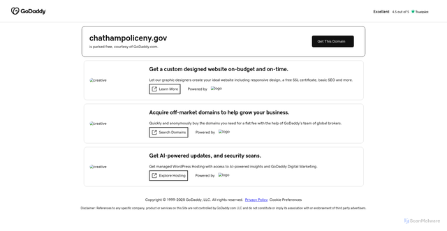 Security scan screenshot of https://chathampoliceny.gov/