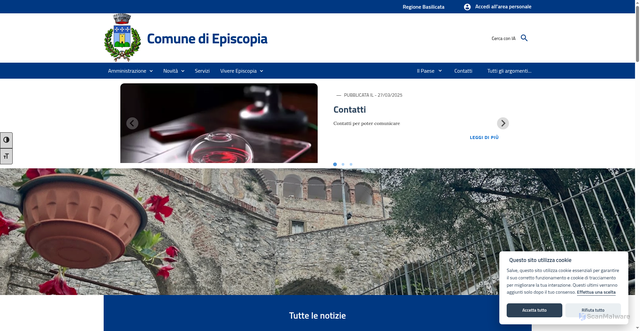 Security scan screenshot of https://www.comune.episcopia.pz.it/