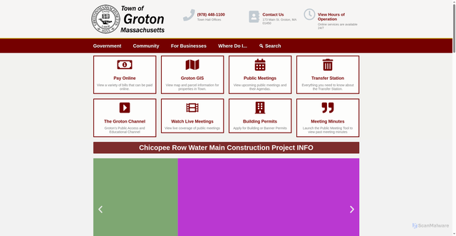 Security scan screenshot of https://www.grotonma.gov/