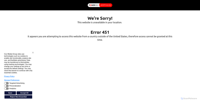 Security scan screenshot of https://www.powerathens.com/lsp/artist/bio/normani/