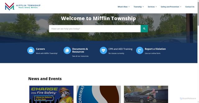 Security scan screenshot of https://mifflin-oh.gov/