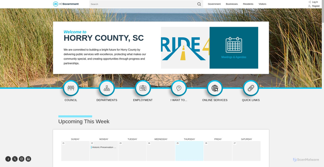 Security scan screenshot of https://horrycountysc.gov/
