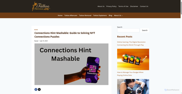 Security scan screenshot of https://besttattooservices.com/connections-hint-mashable/
