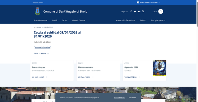 Security scan screenshot of https://www.comune.santangelodibrolo.me.it/