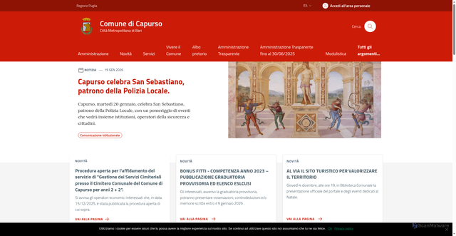 Security scan screenshot of https://www.comune.capurso.bari.it/