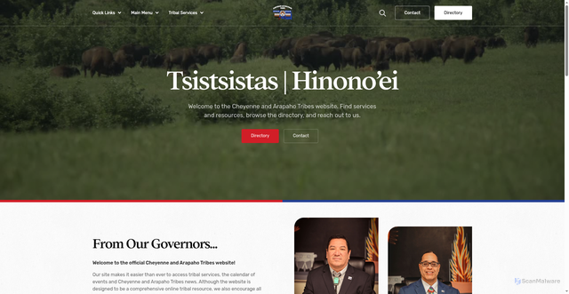 Security scan screenshot of https://www.cheyenneandarapaho-nsn.gov/