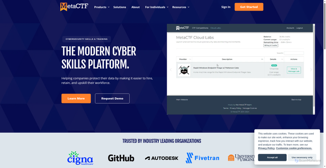 Security scan screenshot of https://mctf.io