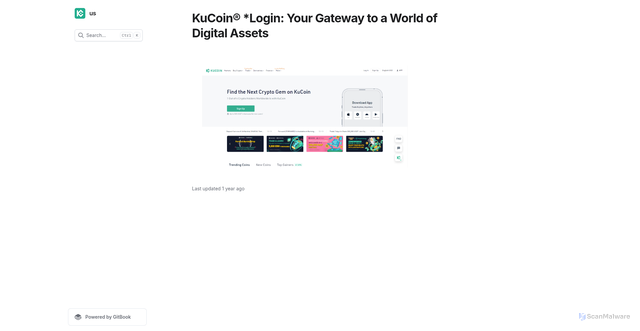 Security scan screenshot of https://kuvntloggn.gitbook.io/us/