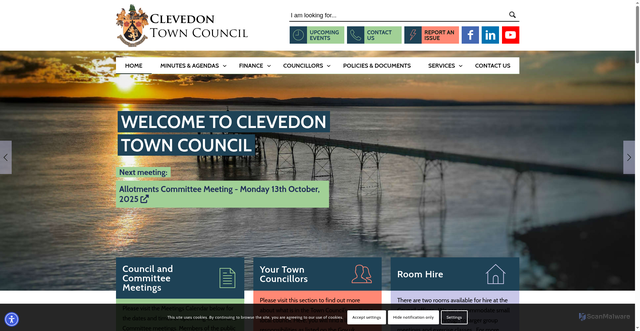 Security scan screenshot of https://clevedon.gov.uk/