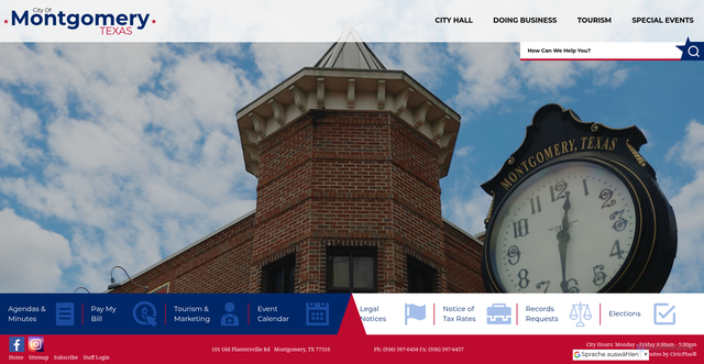Security scan screenshot of https://www.montgomerytexas.gov/