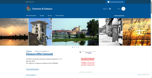Security scan screenshot of https://www.comune.salasco.vc.it/