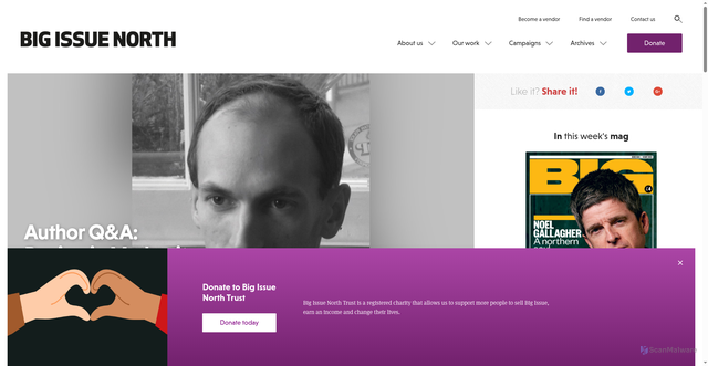 Security scan screenshot of https://www.bigissuenorth.com/reading-room/2019/12/author-qa-benjamin-markovits/