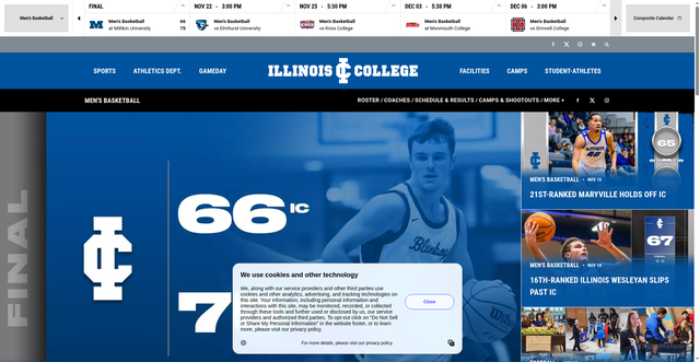 Security scan screenshot of https://illinoiscollegeathletics.com/sports/mens-basketball