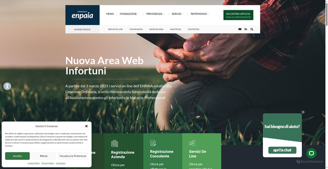 Security scan screenshot of https://www.enpaia.it/