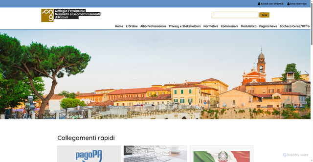 Security scan screenshot of https://www.geometri.rimini.it/