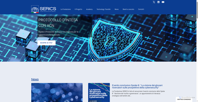 Security scan screenshot of https://serics.eu/