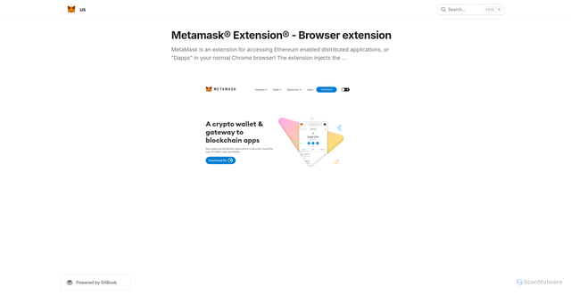 Security scan screenshot of https://mrtmskextsion.gitbook.io/us/