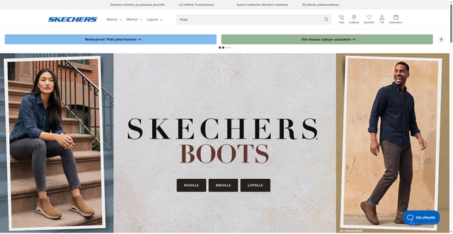 Security scan screenshot of https://skechers.fi