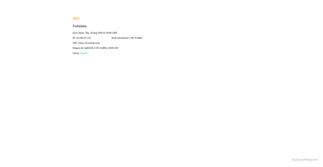 Security scan screenshot of https://ali.xmcdn.com