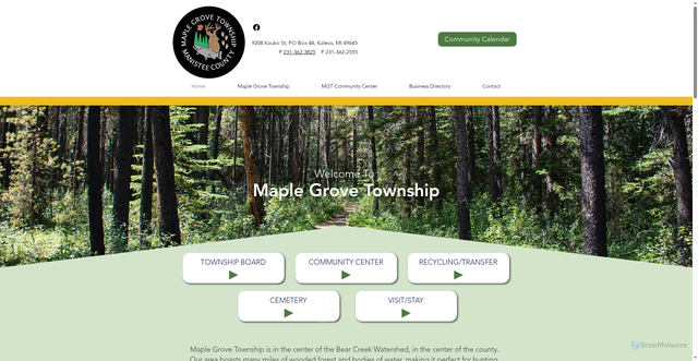 Security scan screenshot of https://maplegrovetwpmanistee.gov/