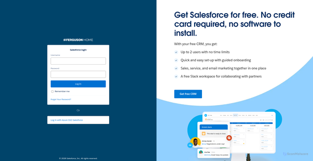 Security scan screenshot of https://bcom.lightning.force.com