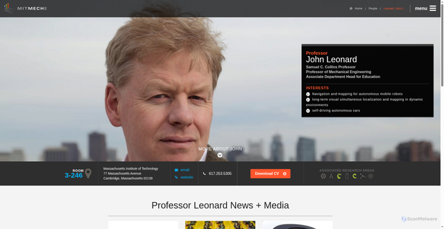 Security scan screenshot of https://meche.mit.edu/people/faculty/JLEONARD@MIT.EDU