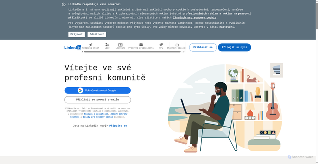 Security scan screenshot of https://cz.linkedin.com